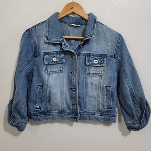 Vintage Highway Y2K Cropped Jean Button Jacket Size Large